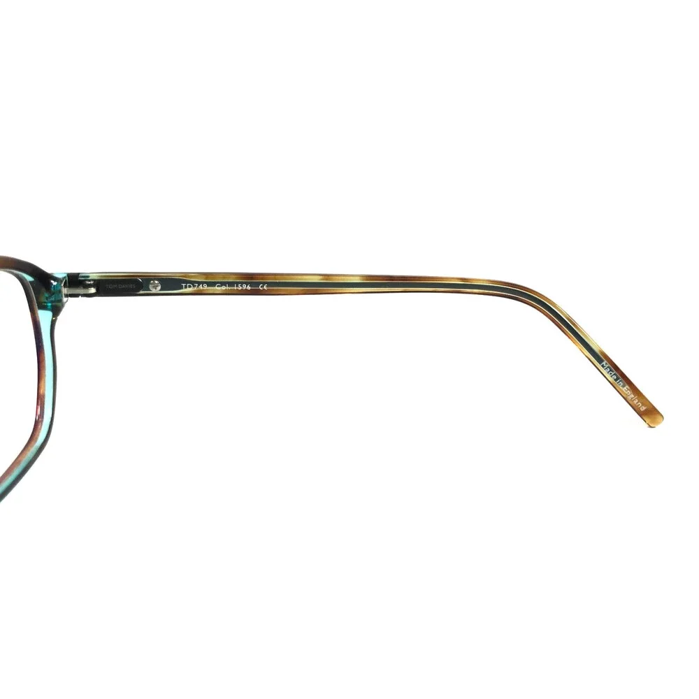 Tom Davies Eyeglasses Frames TD749 Col. 1596 Brown Tortoise on Blue 51-18-140